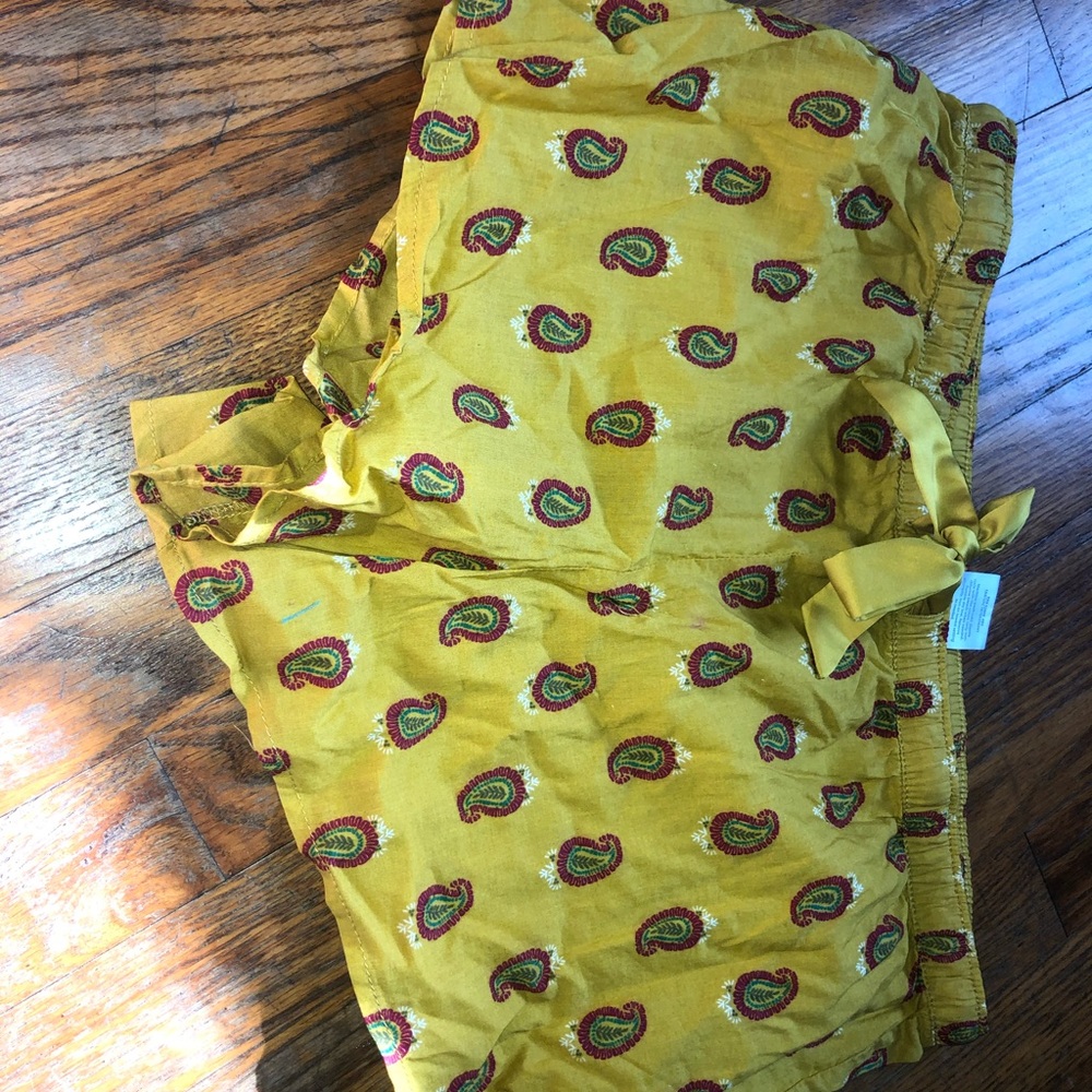 Yellow sleeping shorts